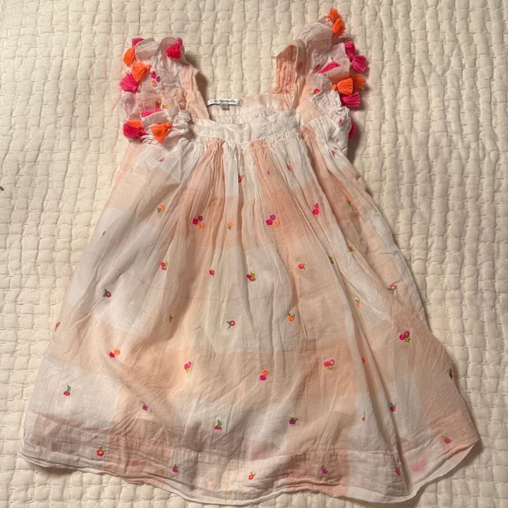 Colorful Kids Casual Dress with Tassels